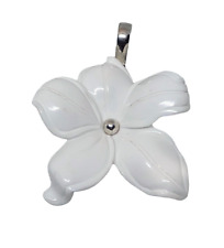 Vintage Whitney Kelly 925 Sterling Silver China stamped white flower pendant picture