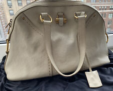 YSL Yves Saint Laurent Paris Off White Muse Bag Handbag Leather Large $1,700 picture