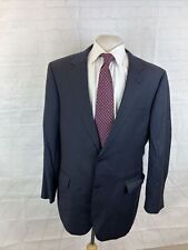 Jos A. Bank Men's Navy Blue Gray Subtle Striped Wool Blazer 44L $595 picture