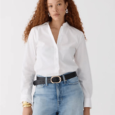 J Crew Wren slim shirt in stretch cotton poplin Womens Size 2 Petite White picture