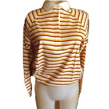 Vintage 1980s Womens Pullover Top Medium Striped Long Sleeve NEW Deadstock Shirt picture