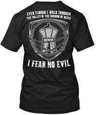 Corrections Officer Fear No Evil Even Though I Walk T-Shirt Made in USA S to 5XL picture