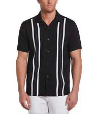 CUBAVERA Mens Contrasting Panel Short-Sleeve Button Down Shirt Black Medium picture