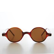 Tortoise Round Small Spectacle Vintage Sunglasses Brown Lens - Cullen picture