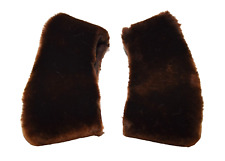 Vintage Pair of Mouton Lamb Soft Fur Dark Brown Wide Bell Shaped Cuffs picture