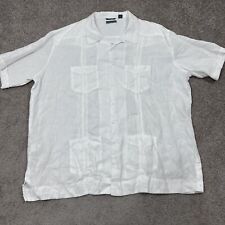 Cubavera Shirt Mens Big & Tall 3XLT  100%  Linen Short Sleeve Button Up White picture