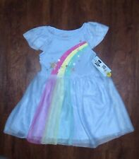 NWT Cat & Jack Toddler Girls Tulle Tutu Dress Glitter Rainbow & Stars Size 3T picture