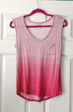 Old Navy Muscle T-Shirt Women Size S Red Stripe Scoop Neck Sleeveless Top Pocket picture