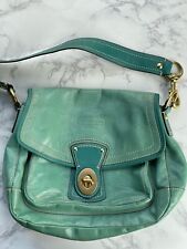 Coach Vintage Legacy Turquoise Leather Turnlock Handbag 65th Anniversary Rare picture