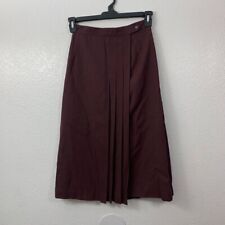 Vintage Liberty House Skirt Size 2 Brown Pleated Midi Button Wrap Dark Academia picture