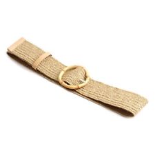 Knitted Straw Wide Braided Belts Women Fashion Garments Apparel Wood Buckle Belt picture