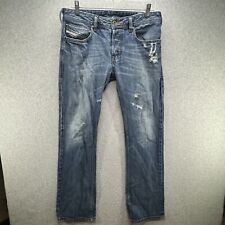 Diesel Zatiny Bootcut Jean Mens 30x32 Blue 100% Cotton Button Fly READ picture