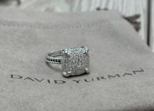 David Yurman Sterling Silver WOMEN Chatelaine 14mm PAVE DIAMOND Ring Size 7.5 picture