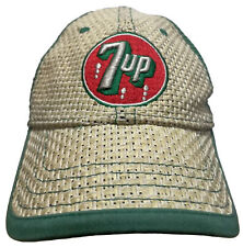 7UP Incredibly Rare Straw Weave Green Mesh Baseball Cap Dr Pepper Bottling picture