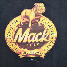 Mack Trucks Logo T Shirt Black Size M BullDog 95th Anniv Gold Logo Single Stitch picture