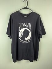 Vintage POW MIA You Are Not Forgotten T-Shirt Size Large Faded Black USA Made picture