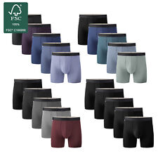 BAMBOO COOL Men's Bamboo Boxer Briefs 5 Pack Underwear Trunks Moisture-wicking picture