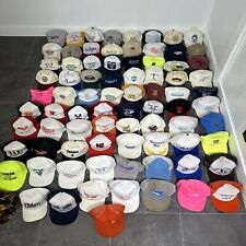 Vintage Trucker Hats Caps Snapback Huge Lot Of 80 Stained Parts *read* picture