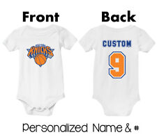 Personalized New York Knicks Newborn Baby Bodysuit Custom Basketball Jersey Tee picture