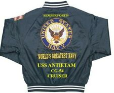USS ANTIETAM CG-54 CRUISER NAVY EMBROIDERED SATIN JACKET(BACK ONLY) picture