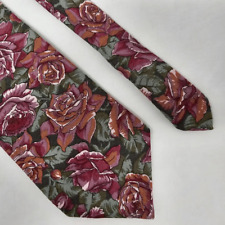 LIBERTY LONDON COTTON TIE PINK RED ROSE FLORAL DRAWING PAINTING TEXTURED 4