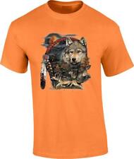 Wolf Tribesman Dreamcatcher T-Shirt Indian Native American Wolves Tee picture