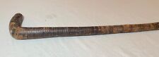 antique 19th century handmade segmented brown leather walking stick cane picture