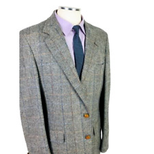 44L JB Britton USA Mens Vintage 2 Bttn Pure Wool Tweed Blazer Sport Coat W/Pane picture