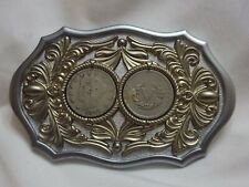 Vintage Double Liberty Nickel (1904 Showing) Belt Buckle 3¾x2⅜ picture