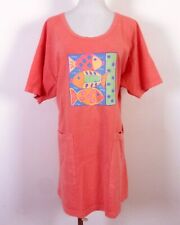 vintage EUC Fresh Produce USA Made Tangerine Fish Shirt T-Shirt Top Adult O/S picture