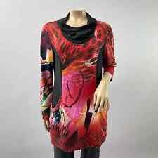 Frank Lyman Design Top Women US 10 Tunic Multicolor Abstract Cowl Neck Stretch picture