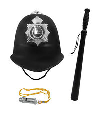 British English Bobby Office Policemen Hat Whistle Baton Halloween Accessory Kit picture