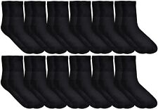 12 Pairs of Men's  Loose Fit Non-Binding Cotton Diabetic Ankle Socks Black 10-13 picture