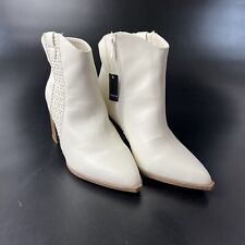 Torrid White Embellished Western Bootie Boots Heels Wide Width SZ 12 New Cowgirl picture