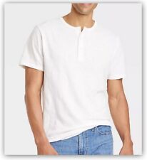 Men's Big & Tall XXL Short Sleeve Henley Shirt - WHITE  Cotton Goodfellow & Co picture