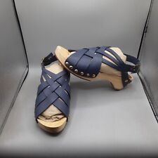 Jax & Bard Jewell Clogs Sandals Women's 7.5-8M EU38 Blue Wooden Slingback picture