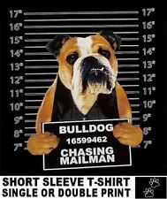 VERY COOL ENGLISH BRITISH BULLDOG MUG SHOT FUNNY DOG SHORT SLEEVE T-SHIRT WS776 picture