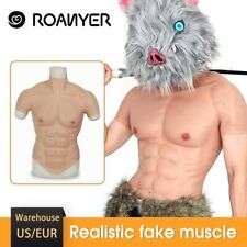ROANYER Realistic Fake Silicone Muscle Suit   Muscle Man Chest Cosplay Bodysuit picture