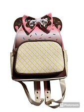 Loungefly Disney Minnie Ice Cream Neapolitan Mini Backpack With Bow & Charm, NWT picture