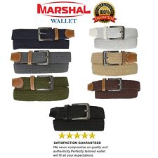 Marshal Wide Mens Elastic Stretch Belt Gunmetal Buckle Belt Casual Golf Belt New picture