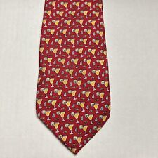 New England Classics Sero Red Margarita Lime and Salt Neck Tie 100% Silk 62x3.5 picture
