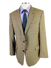 42R Brooks Brothers 2 Button Superfine Wool Blazer Sport Coat Sand Houndstooth picture