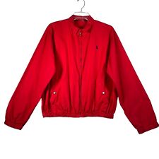 VTG Polo Ralph Lauren Harrington Jacket Mens Size XL Red Full Zip Blue Pony Logo picture