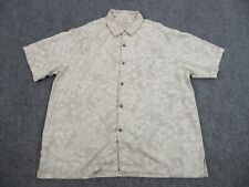 Tommy Bahama Shirt Mens Extra Large Gray Button Up Silk Casual Outdoors picture