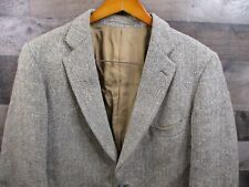 Magee Donegal Tweed Jacket Mens 42 Gray Herringbone Two Button Blazer Irish Wool picture