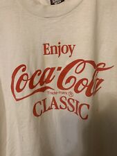 Vintage Enjoy Coca Cola Classic T Shirt Mens Sz XL White Red Screen Stars picture