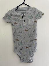 Child of Mine Carter's Baby Boys Cute Dinosaur 100% Cotton Bodysuit Gray 18 M picture