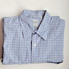 J. Crew Shirt Plaid Blue white 100% Cotton Pocket in Excellent Cond. Men size M picture