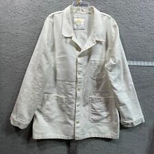 RARE Vintage Le Mont St Michel Chore Jacket Adult White Cotton France Size 60 picture