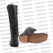Cavalry Civil War Men's Black and Dark Brown Leather Long Boots picture